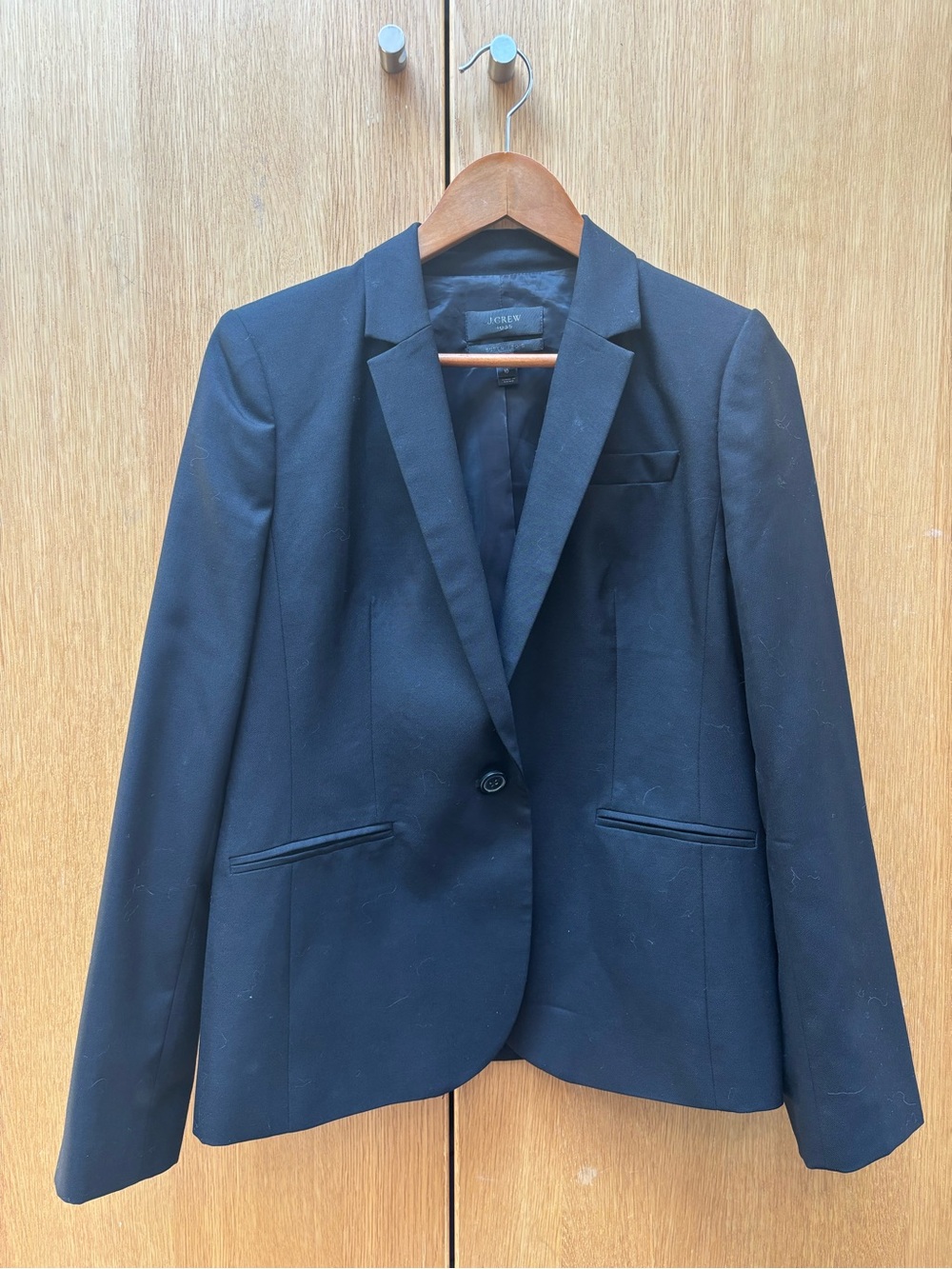 J. Crew Women's Black Notch-Lapel Single-Button Blazer 10